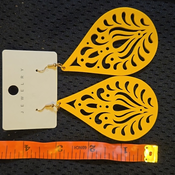 Colorful Long Drop Earring Bundle Three pair NWOT - Picture 2 of 4